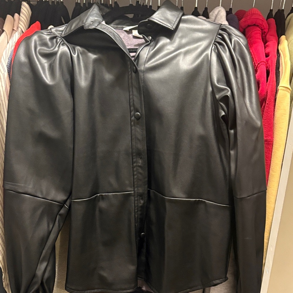 H&M faux leather top